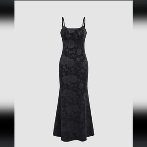 Cider Velvet U neckline Floral Maxi Drew